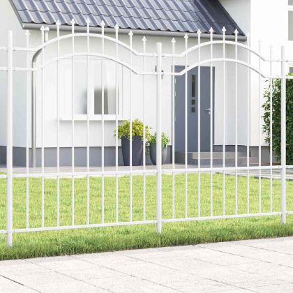 Градска ограда Бяло 190 cm Прахово покритие стомана