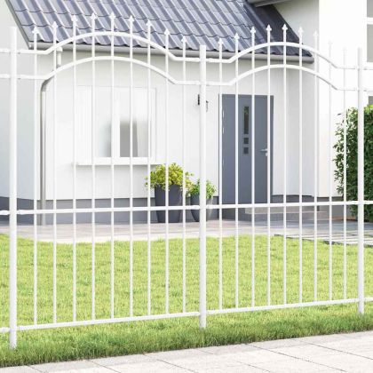 Градска ограда Бяло 215 cm Прахово покритие стомана