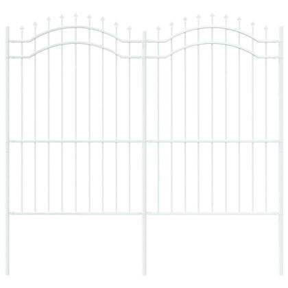 Градска ограда Бяло 215 cm Прахово покритие стомана