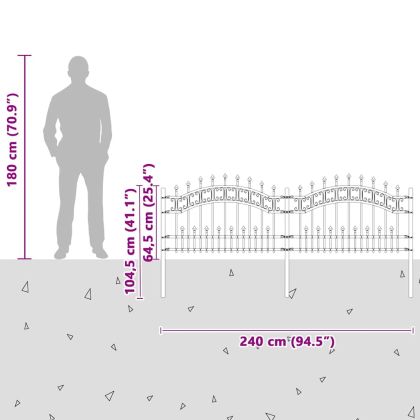 Градска ограда Бяло 115 cm Прахово покритие стомана