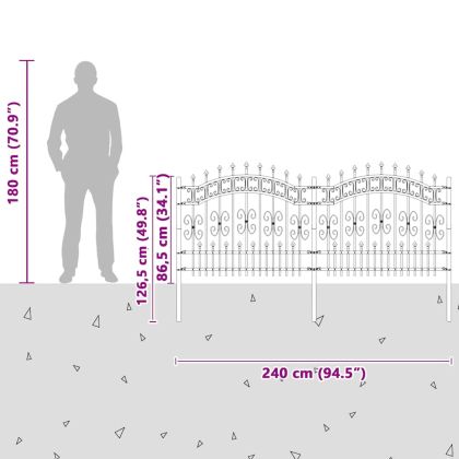Градска ограда Бяло 140 cm Прахово покритие стомана