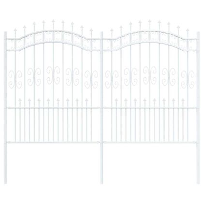 Градска ограда Бяло 190 cm Прахово покритие стомана