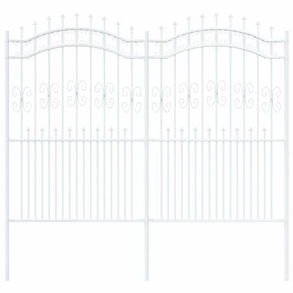 Градска ограда Бяло 215 cm Прахово покритие стомана
