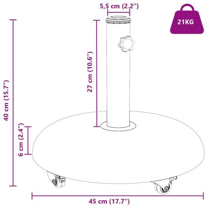 Основа за чадър Многоцветно и черно 45 x 45 x 40 cm