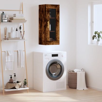 Стенен шкаф опушен дъб 34,5x34x90 см