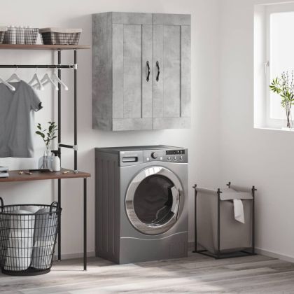 Стенен шкаф бетонно сив 69,5x34x90 см инженерно дърво