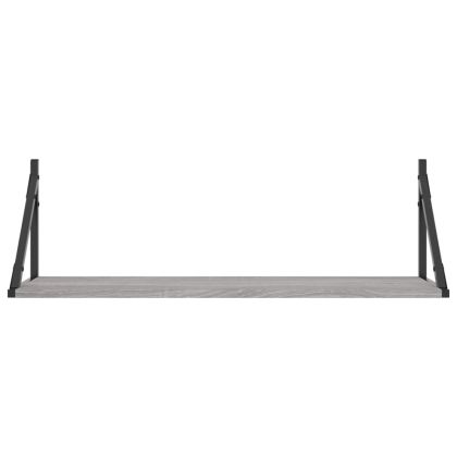 Стенни рафтове 2 бр сив сонома 80x25x25,5 см инженерно дърво