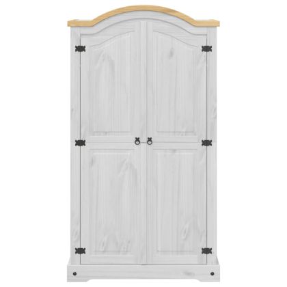 Гардероб "Corona" бял 102x52x186 см бор масив