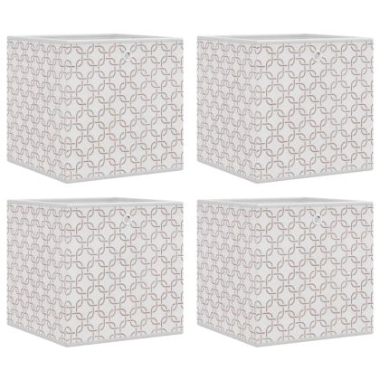 Сгъваеми кутии за съхранение 4 бр кремави 32x32x32 см текстил