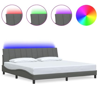 Рамка за легло без матрак Hanko, тъмносива, 200x200 см, плат