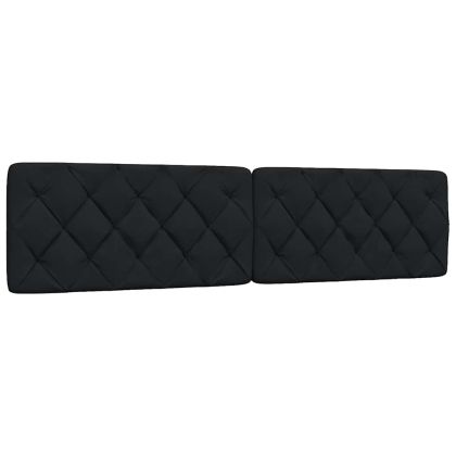 Рамка за легло със светодиод без матрак, черна, 200x200см, плат