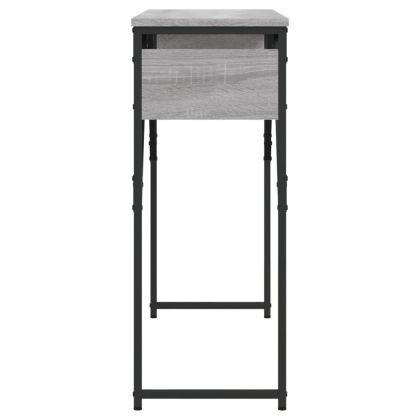 Конзолна маса с рафт, сив сонома, 105x30x75 см, инженерно дърво