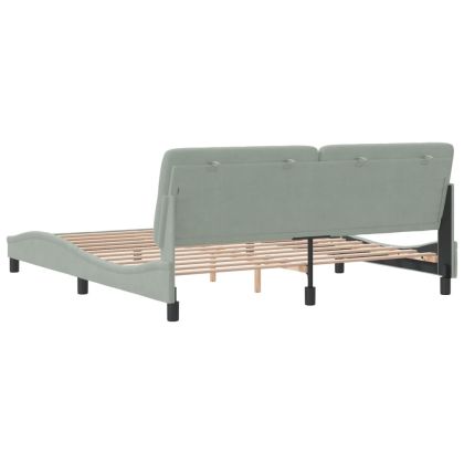 Рамка за легло без матрак, светлосива, 180x200 см, кадифе
