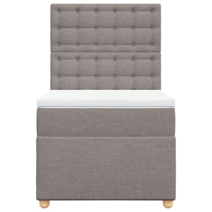 Боксспринг легло с матрак, таупе, 80x200 см, плат