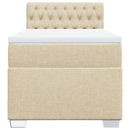 Боксспринг легло с матрак, кремаво, 100x200 см, плат