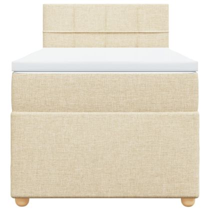 Боксспринг легло с матрак, кремава, 90x200 см, плат