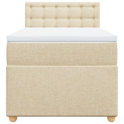 Боксспринг легло с матрак, кремава, 90x200 см, плат