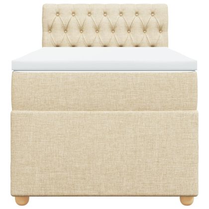 Боксспринг легло с матрак, кремава, 90x200 см, плат