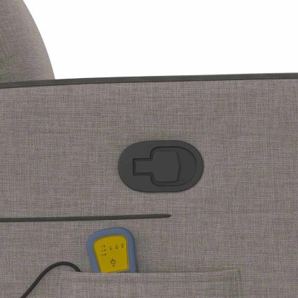 Масажен изправящ стол реклайнер, таупе, текстил