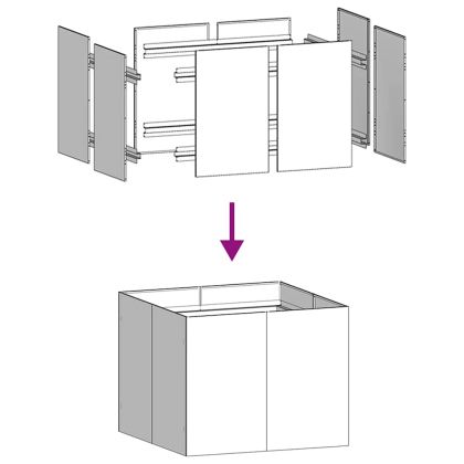 Кашпа, маслиненозелена, 100x100x80 см, стомана