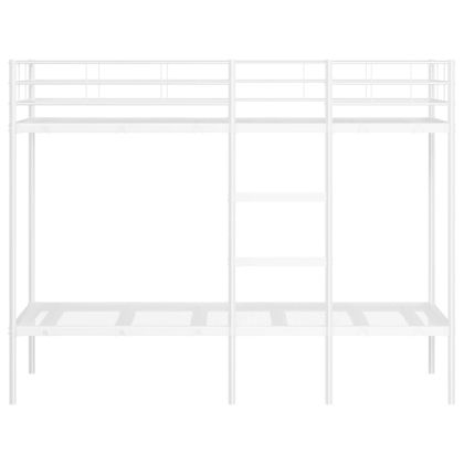 Двуетажно легло без матрак Бяло 75x190 cm Стомана