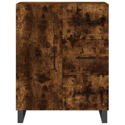 Висок шкаф, опушен дъб, 69,5x34x180 см, инженерно дърво