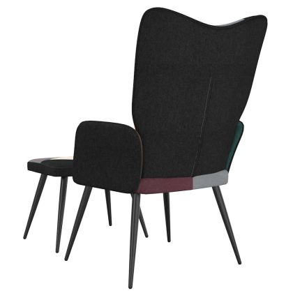 Релаксиращ стол с табуретка, пачуърк, плат