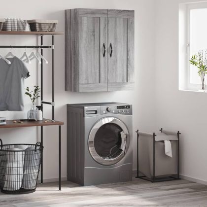 Стенен шкаф сив сонома 69,5x34x90 см инженерно дърво