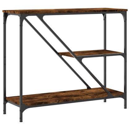 Конзолна маса, опушен дъб, 88,5x30x75 см, инженерно дърво