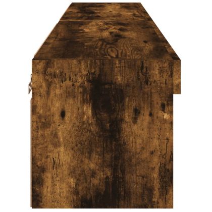 ТВ шкафове с LED осветление, 2 бр, опушен дъб, 60x30x30 см