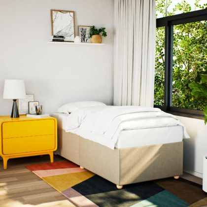 Рамка за легло без матрак, кремава, 100x200 см, плат