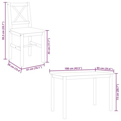 Трапезен комплект, 5 части, бял