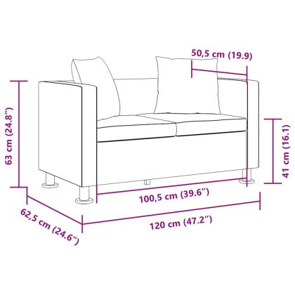2-местен диван, изкуствена кожа, черен