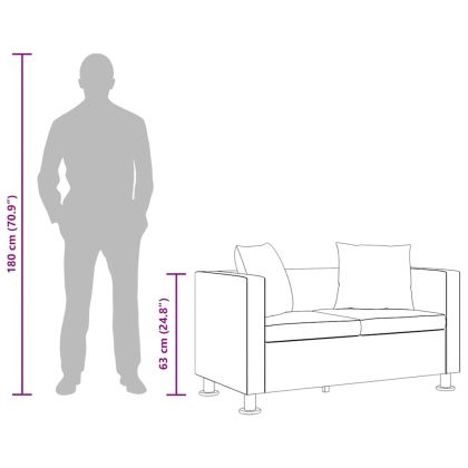 2-местен диван, изкуствена кожа, бял