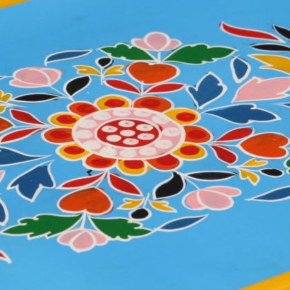 Бюфет, мангово дърво масив, тюркоаз, ръчно рисуван