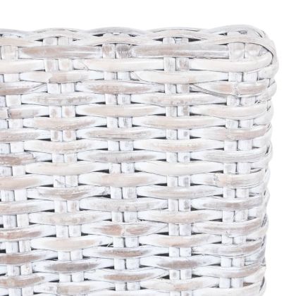 Трапезни столове, 2 бр, светлокафяви, кубу ратан и манго дърво