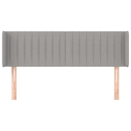 Горна табла за легло с уши, светлосива, 147x16x78/88 см, плат