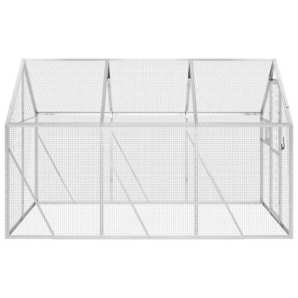 Волиера, сребриста, 1,79x3x1,85 м, алуминий