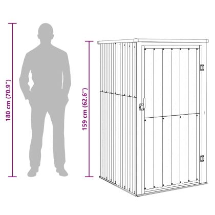 Градинска барака, сива, 88x89x161 см, поцинкована стомана