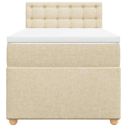 Боксспринг легло с матрак, кремава, 80x200 см, плат