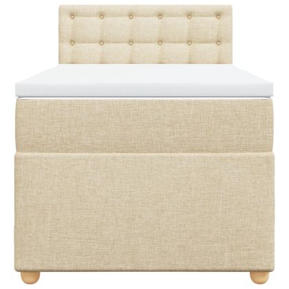 Боксспринг легло с матрак, кремава, 80x200 см, плат