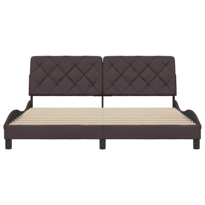 Рамка за легло без матрак, тъмнокафява, 180x200 см, плат