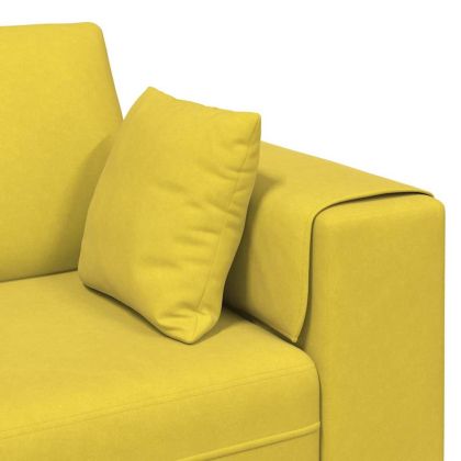 Велурен диван с възглавница Жълто 210 cm Кадифе