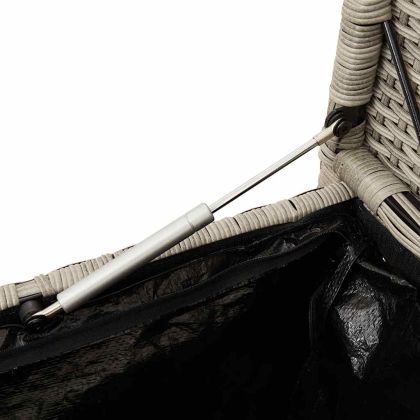 Градинска пейка за съхранение с възглавница Светло сиво