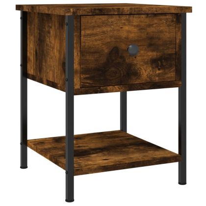 Нощни масички, 2 бр, опушен дъб, 34x35,5x45 см, инженерно дърво