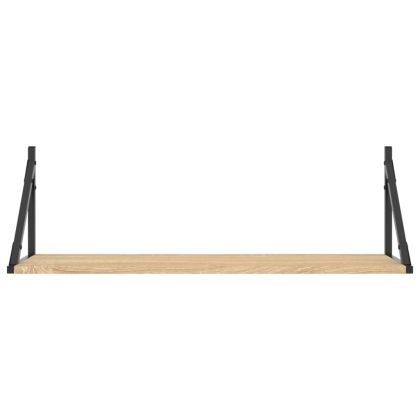 Стенни рафтове, 2 бр., дъб сонома, 80x25x25,5 см, инженерно дърво