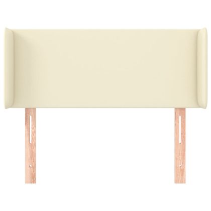 Горна табла за легло, кремава, 103x16x78/88 см, изкуствена кожа