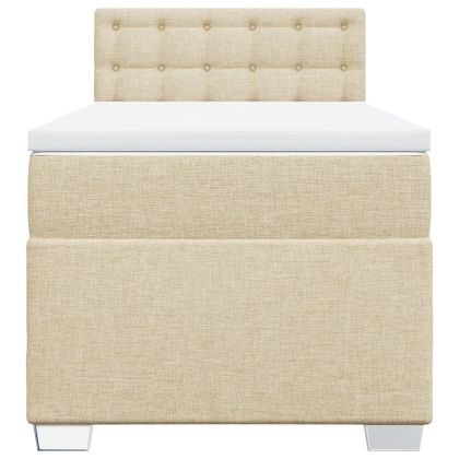 Боксспринг легло с матрак, кремава, 80x200 см, плат