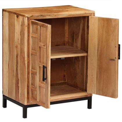 Сайдборд, акациево дърво масив, 60x35x76 см кафяв