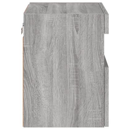 Стенен ТВ шкаф с LED осветление, сив сонома, 40x30x40 см